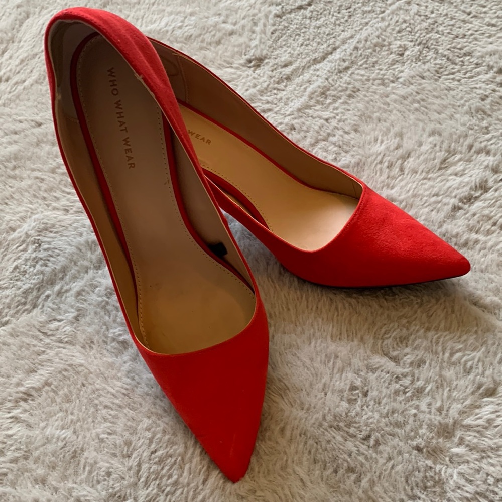 Red Suede Pumps